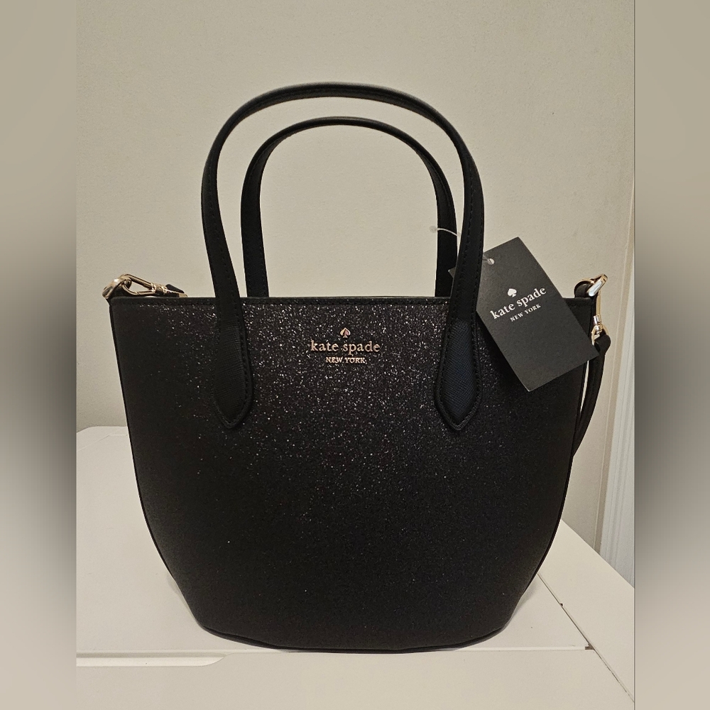 Kate Spade Glitter Glimmer Small Zip Satchel Crossbody Bag Holiday